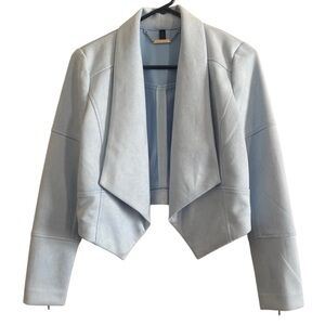 White House Black Market Feminine Faux Suede Drape Front Jacket Size XS